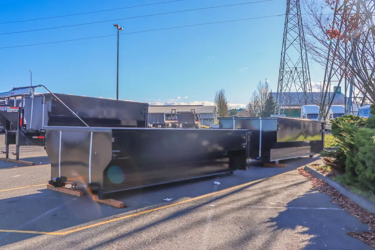 Roll-off dumpster ready for waste disposal at job site for Estate Cleanout Dumpster Rental in Lake Worth Beach
